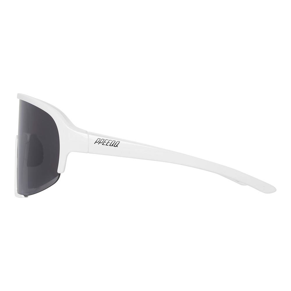 ppeeqq Model-II Fietsbril Glanzend Wit met Smoke Lens