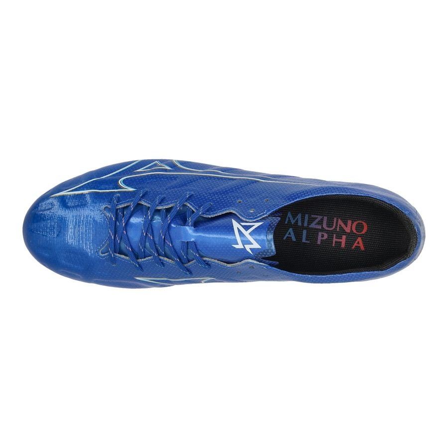 Mizuno Alpha Elite AG Mugen - Bleu/Blanc/Doré