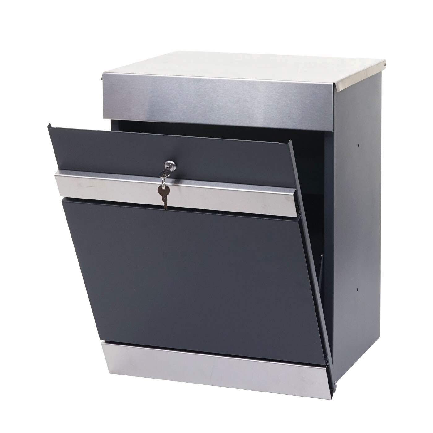 Paketkasten MCW-K41, Paketbox Paketfach Paketstation Briefkasten, Metall ~ Edelstahl verzinkt anthrazit