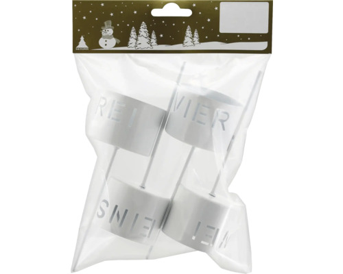 Kerstdecoratie waxinelichthouder voor adventskrans wit