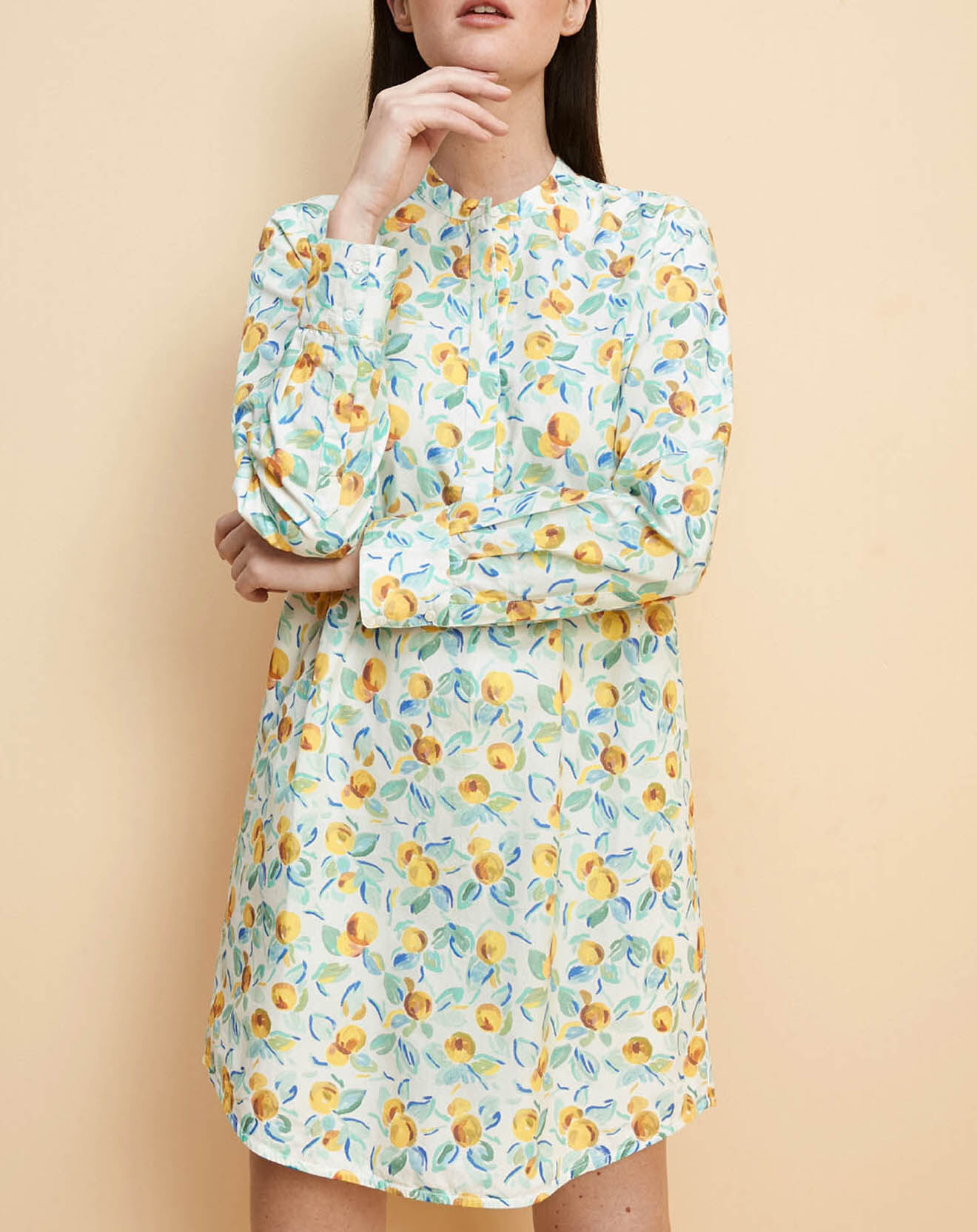 Cyrillus Robe-chemise imprimée Citrons multicolore