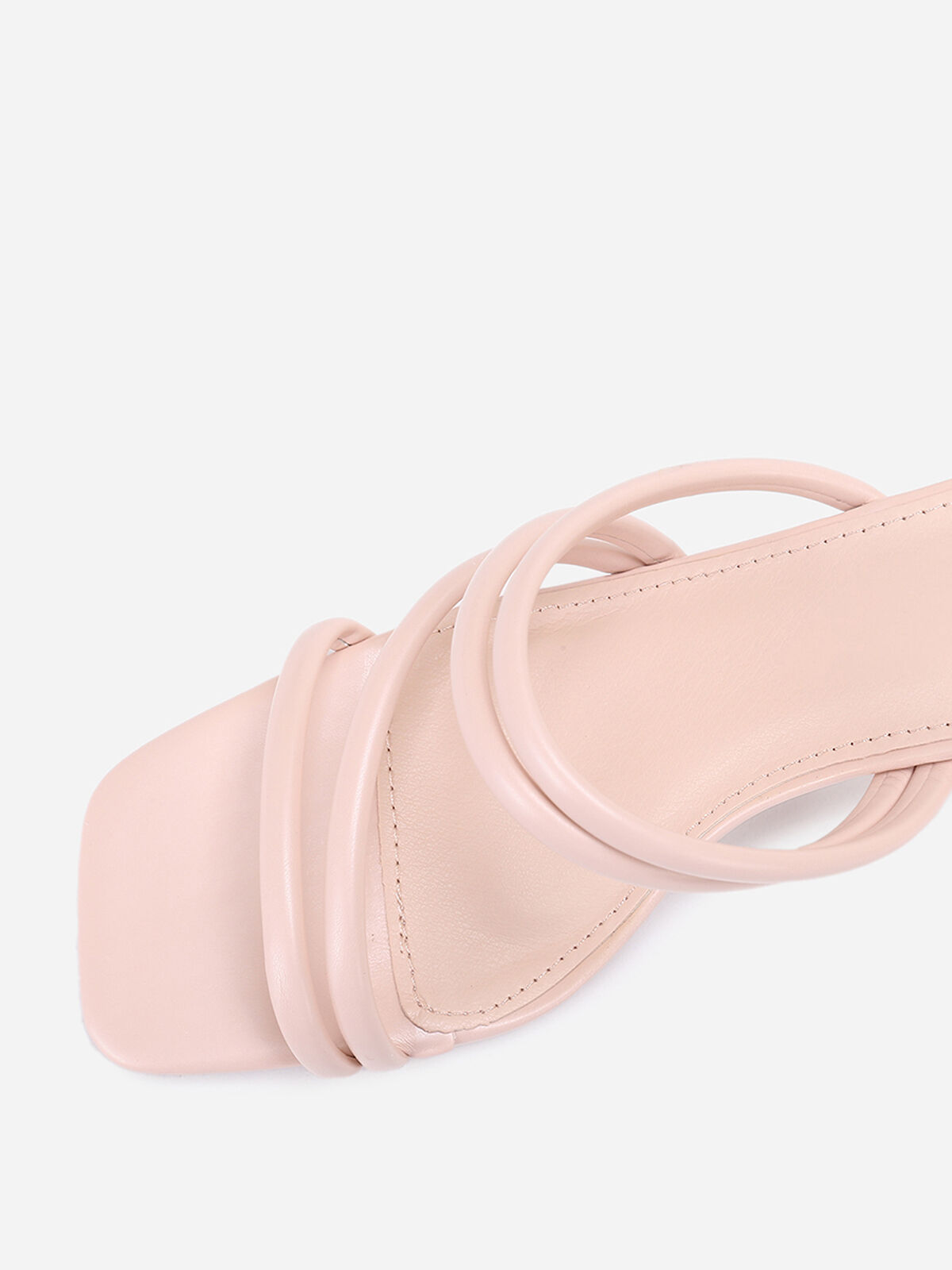 Mules à talon multi brides- Beige