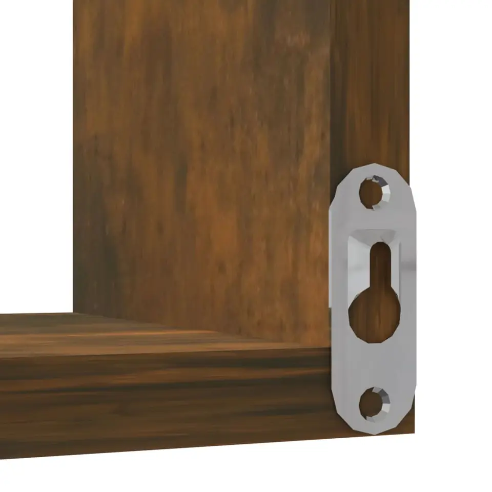 vidaXL - Wandhoekschap - Bruin - Bewerkt hout - 2 stuks