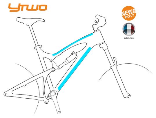 Kit de Protections YTWO Top Tube/Tube Diagonale (2 pieces) 0.30mm Clair