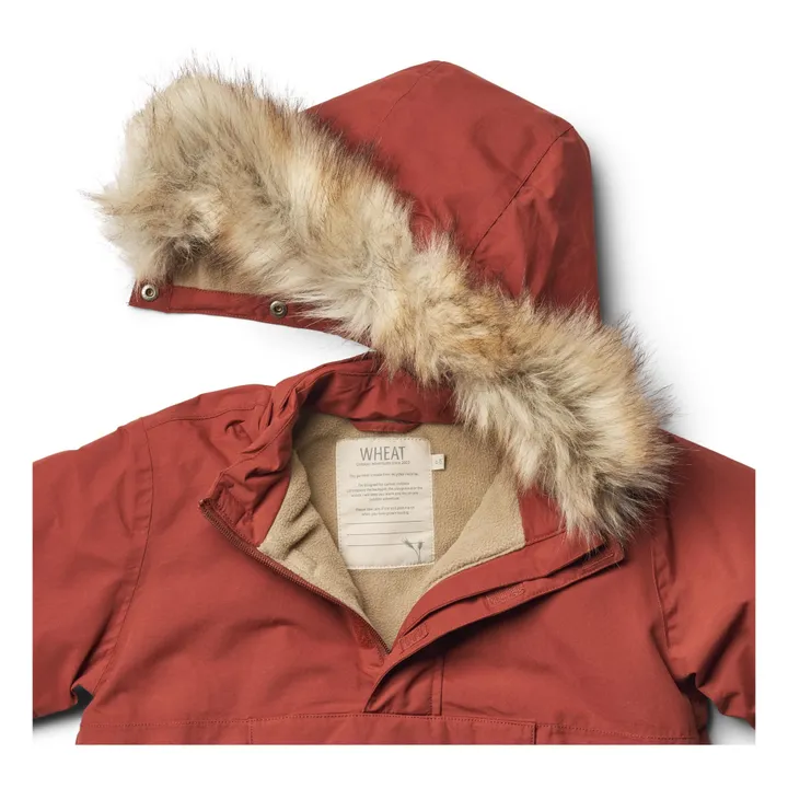 Wheat Anorak Façon Fourrure Matières Recyclées Momo Tech | Rouge
