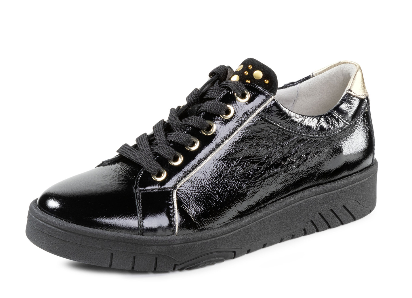 Waldläufer Schnürschuh aus weichem Knautschlackleder