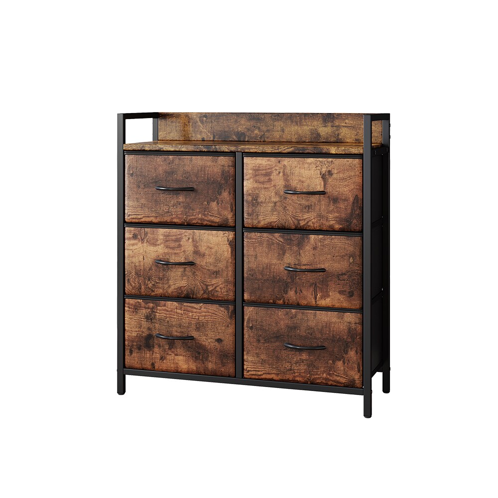 Vicco Kommode Brian Eiche Schwarz 76 x 83 cm 6 Schubladen