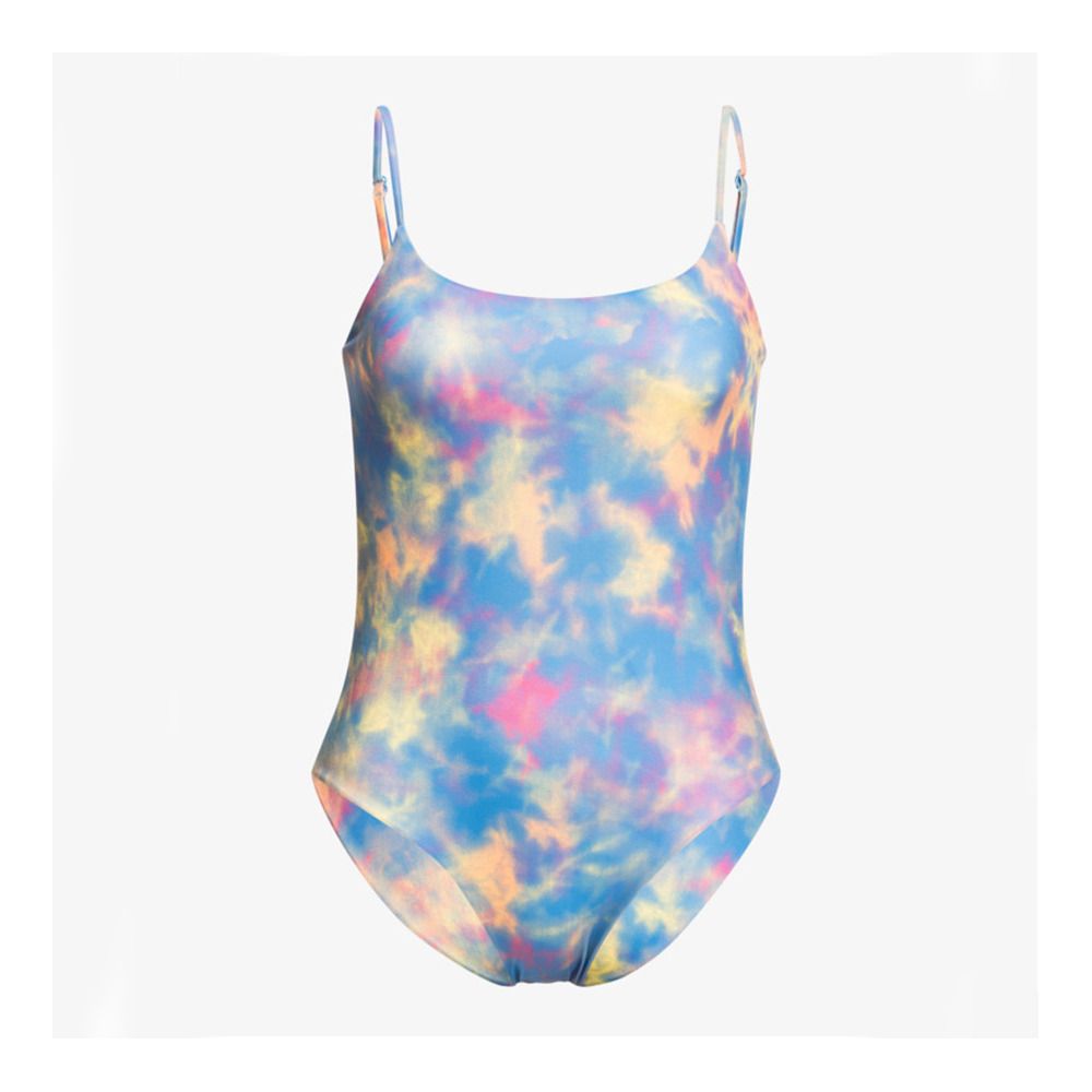 Roxy POP SURF - Maillot de bain 1 pièce Femme pale marigold tie dye vibes