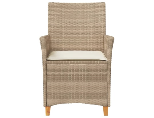 VIDAXL - Chaises de jardin coussins lot de 2 beige résine tressée boi...