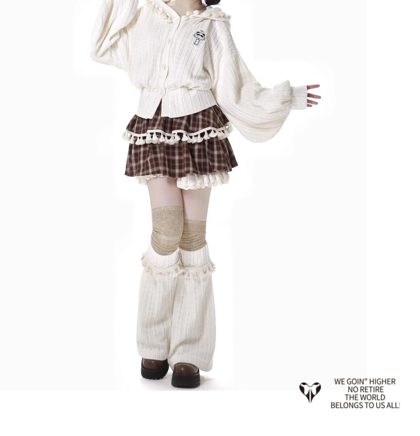 Florimi - Geruite rok met hoge taille en kwastjes