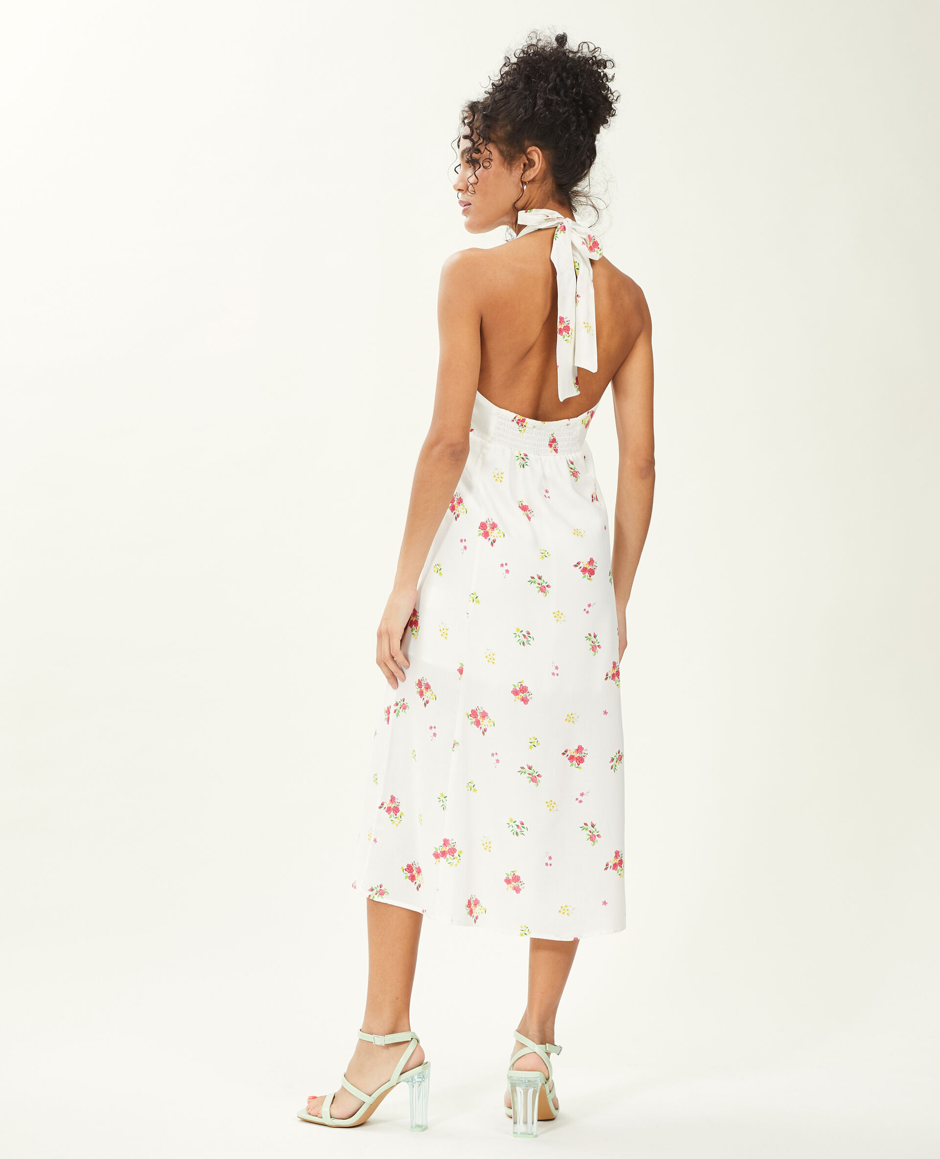 Robe midi dos-nu - Blanc