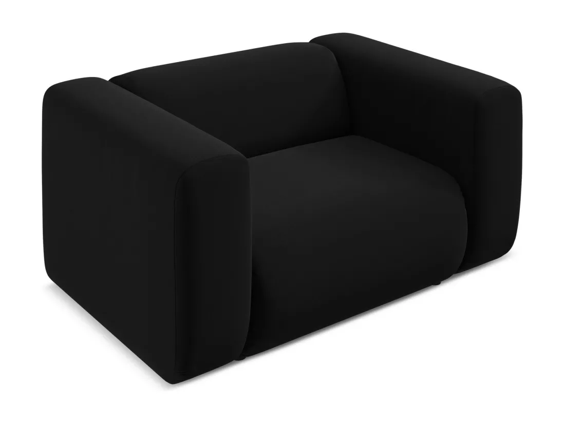 Fauteuil en velours - noir - EKAHI