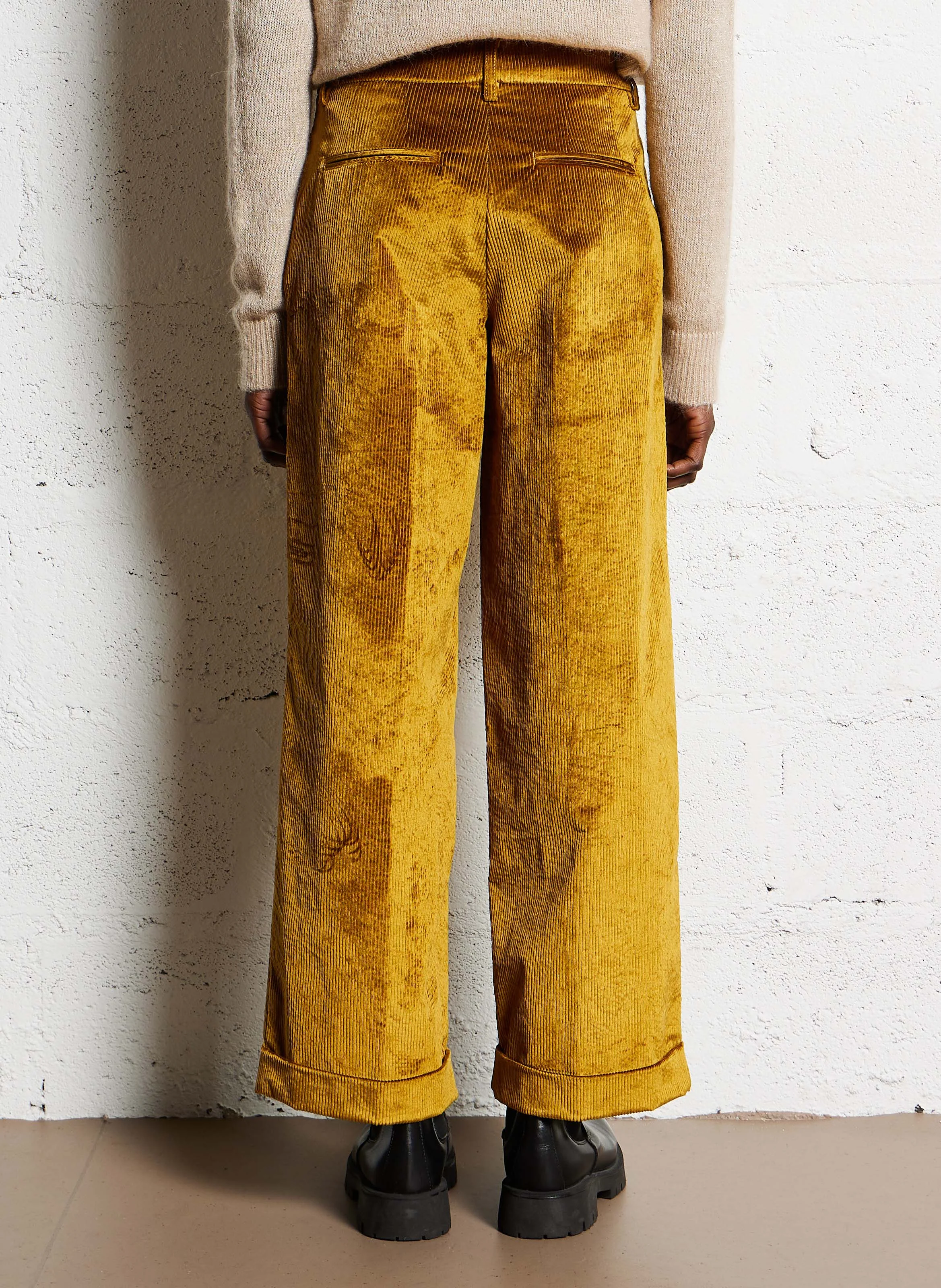 DANGO - Pantalon large en coton mélangé | Beige
