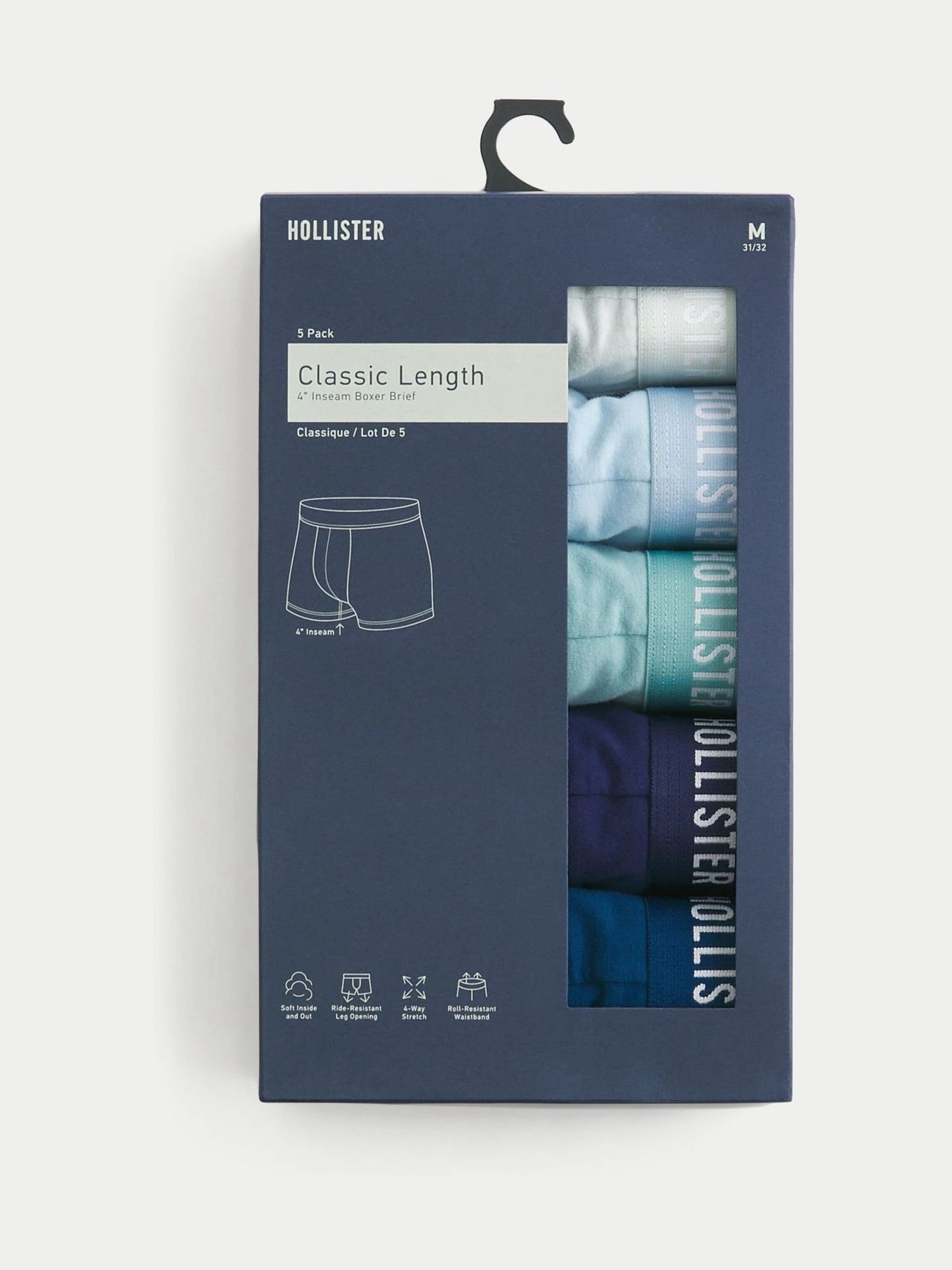 Blauw - Hollister Boxers 5 Pack