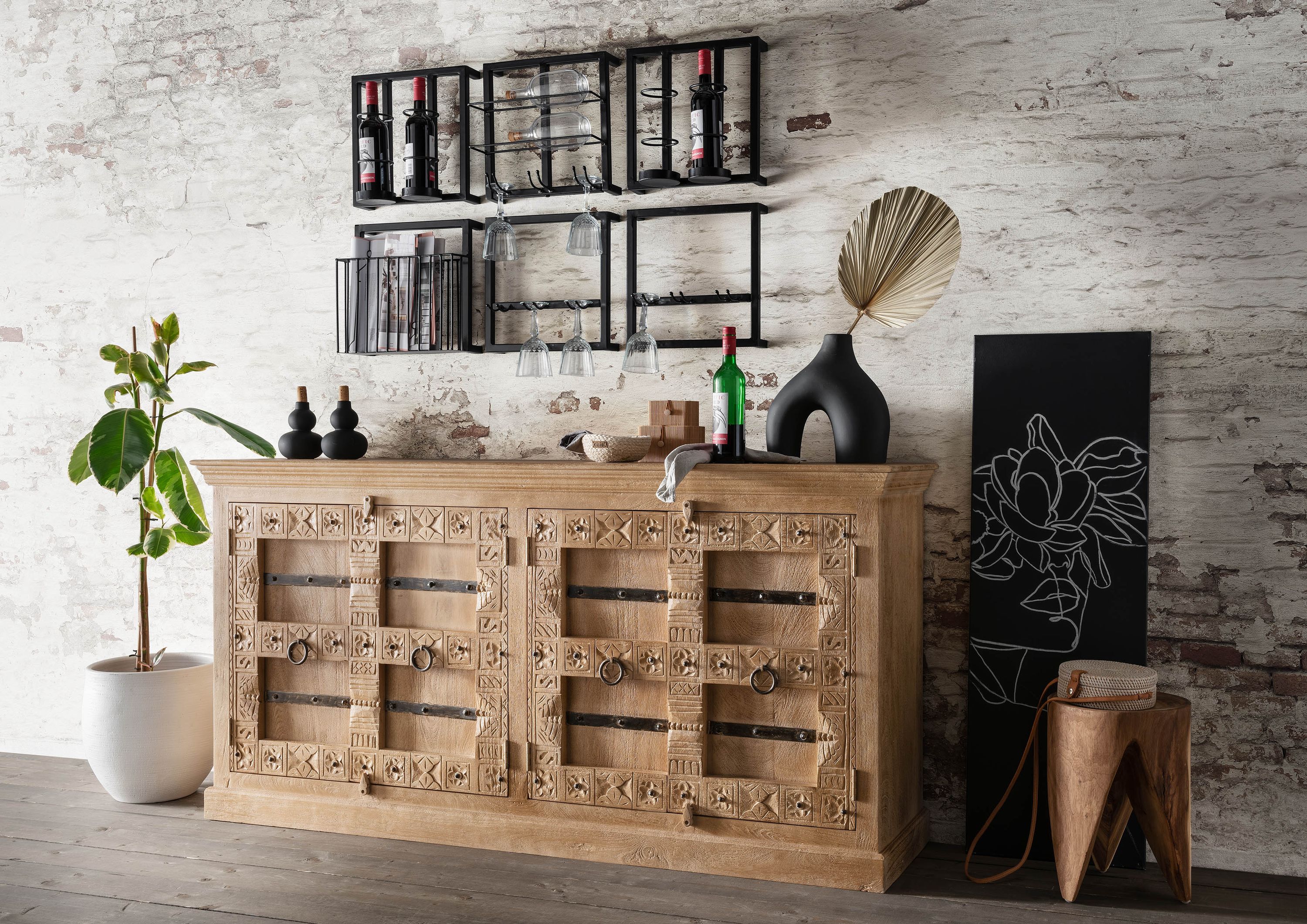 Sideboard Daipur Mangoholz Kommode Wohnzimmer Esszimmer Schrank