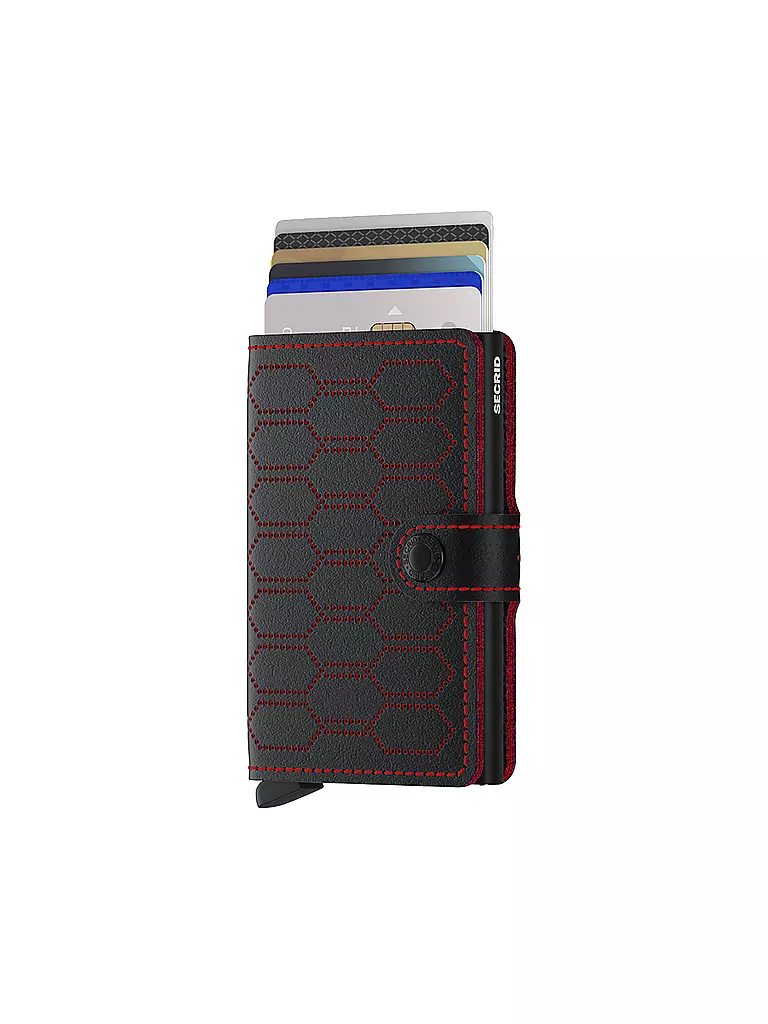 SECRID Geldbörse - Miniwallet Fuel Perforated Black Red schwarz