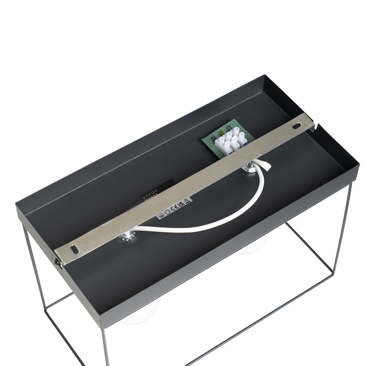Minimalistische plafondlamp zwart met goud 2-lichts - Kodi