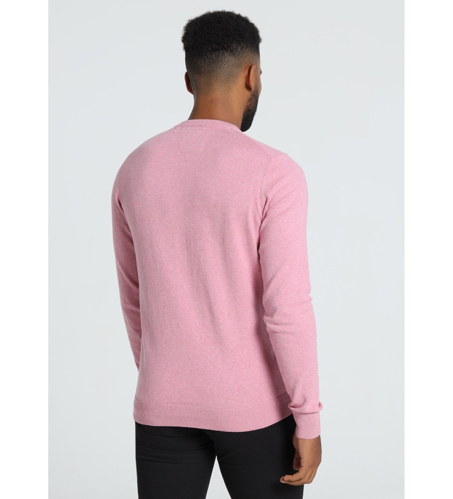 Camisa rosa de gola redonda Bendorff