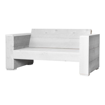 Loungebank Marlind 150 cm wit steigerhout