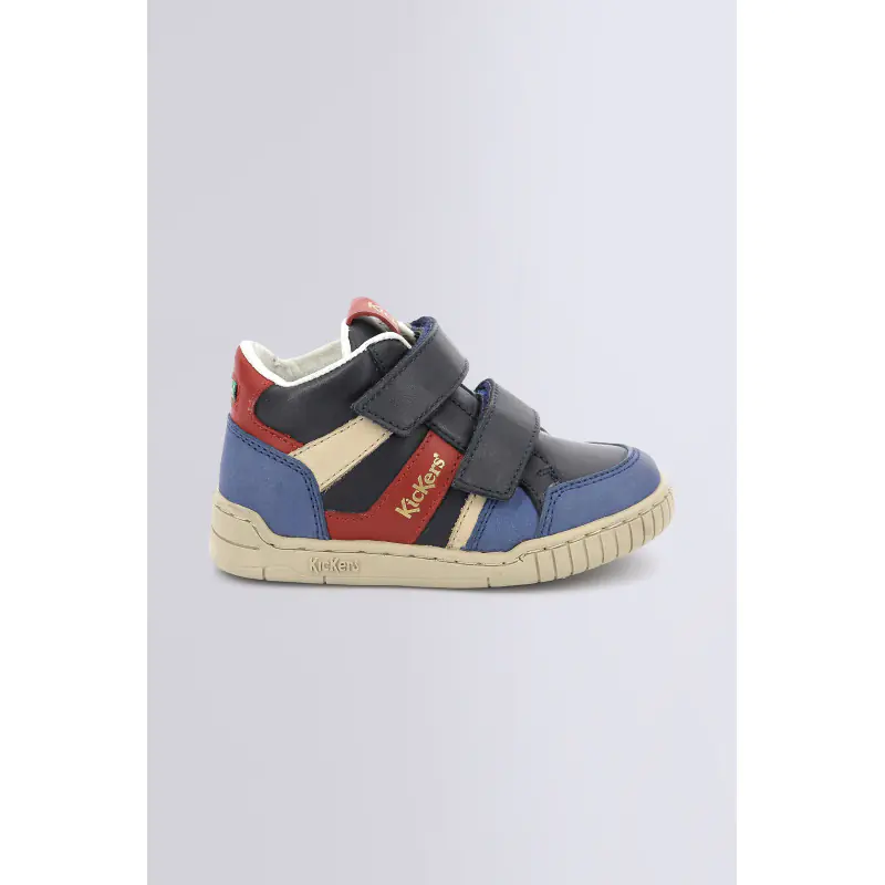 WINCKY VEL BLEU ROUGE MARINE SNEAKERS HAUTES Cuir Garçon