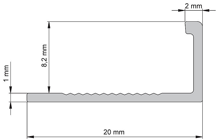 Profilé de carrelage intérieur Diall droit aluminium champagne brossé texturé L.2,5m x l.1,74cm x ep.8mm