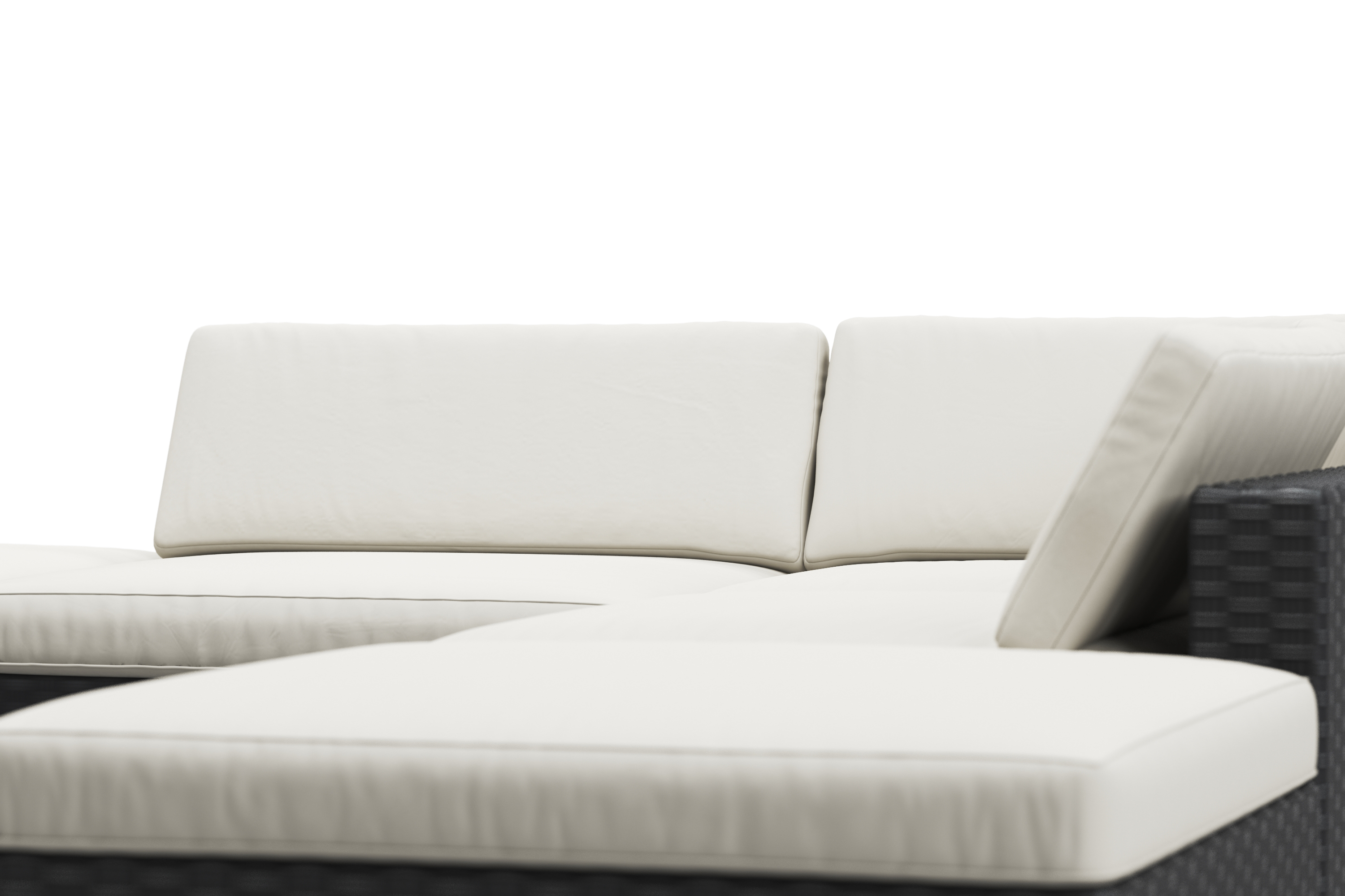 Rattanlounge TEXAS schwarz/weiss