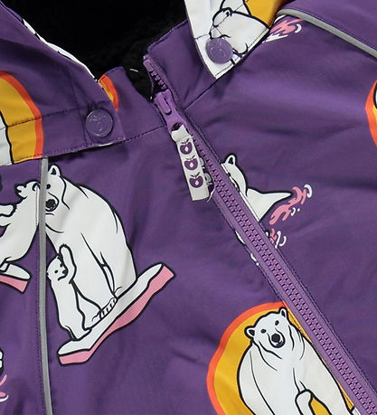 Sm?folk Vinterjakke - Purple Heart m. Isbjørne