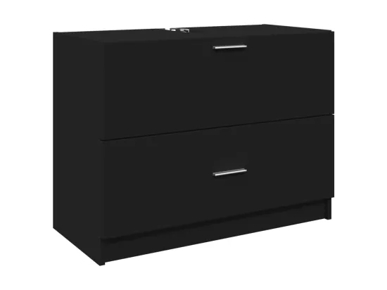 Armoire d'évier noir 78x37x59 cm bois d'ingénierie