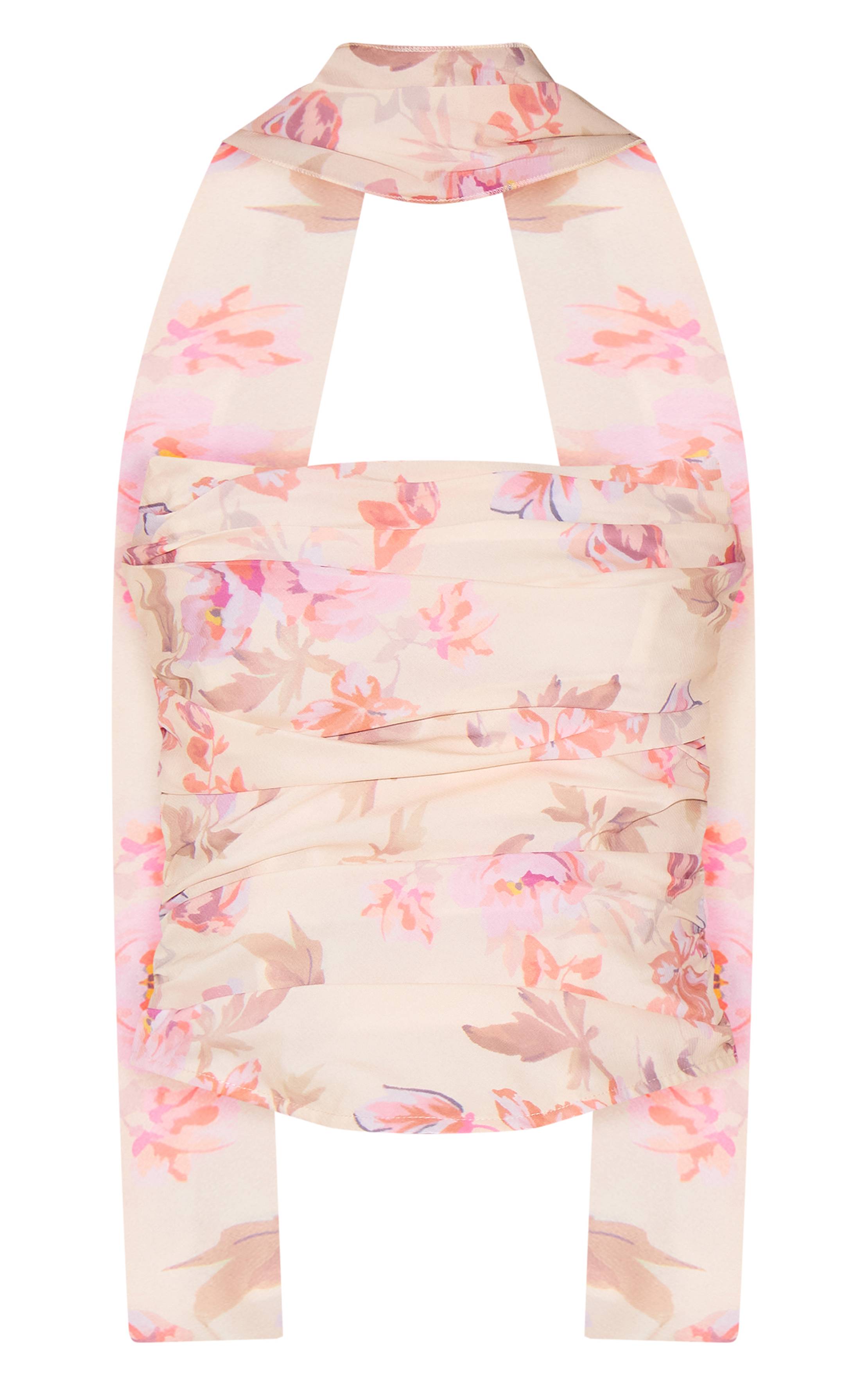 Crème Corset Avec Détail Foulard