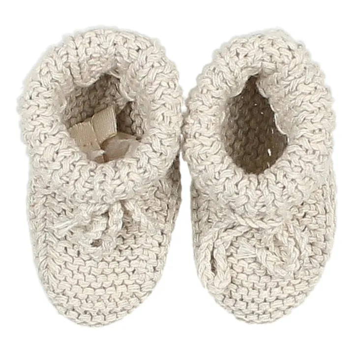Búho Chaussons Maille Coton Bio | Ecru