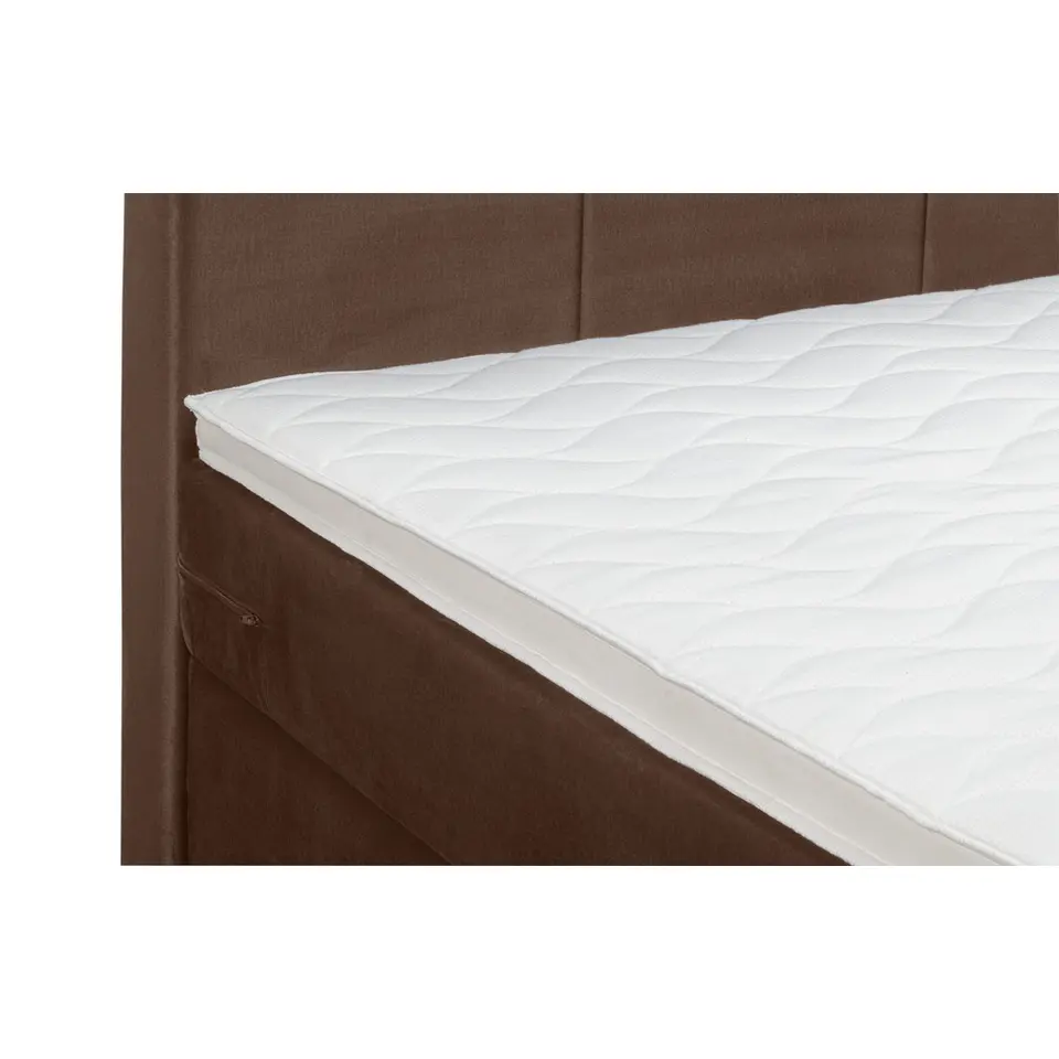 Boxspring Liv geblokt - bruin - 120x200 cm - slanke poot