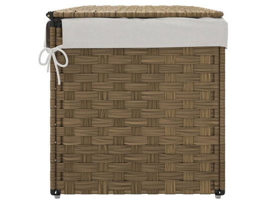 VIDAXL - Panier à linge avec couvercle 55,5x35x34 cm résine tressée