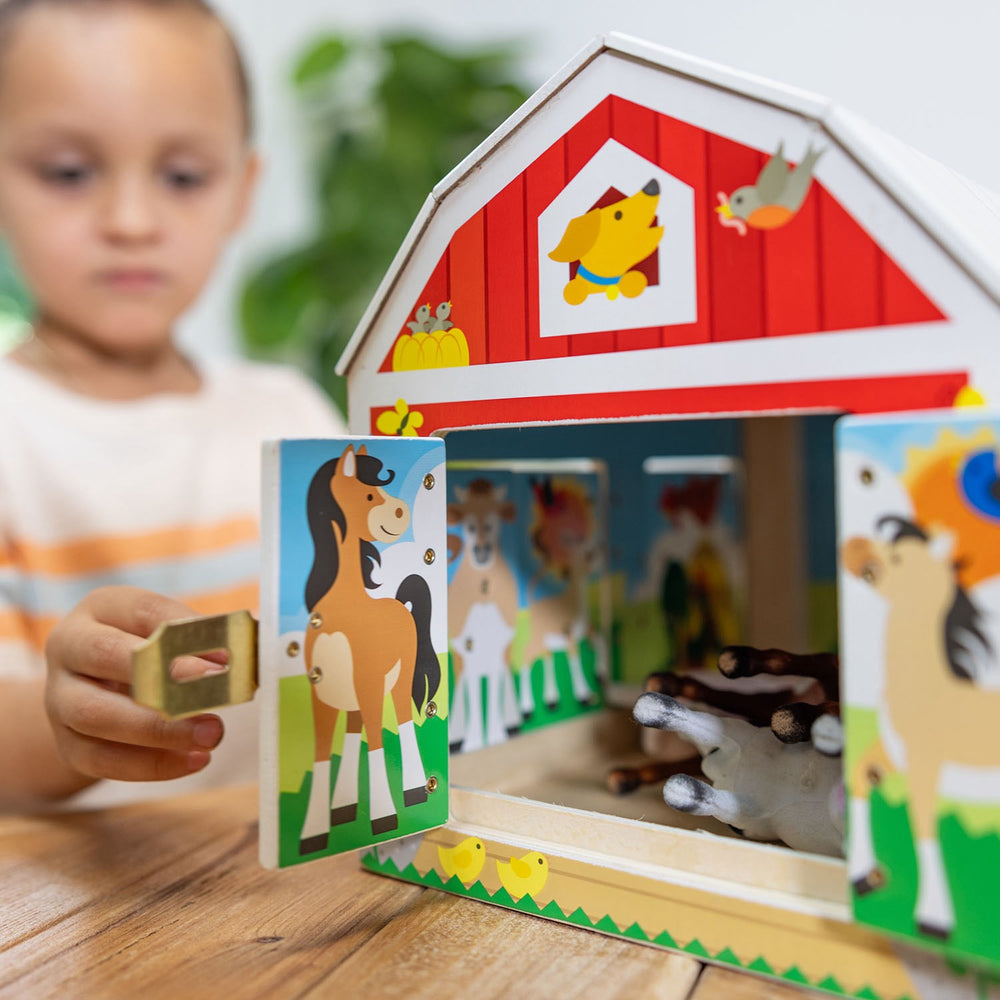 Køb Melissa & Doug Multifarvet Aktivitetslegetøj Lade I Træ Med Hængsler