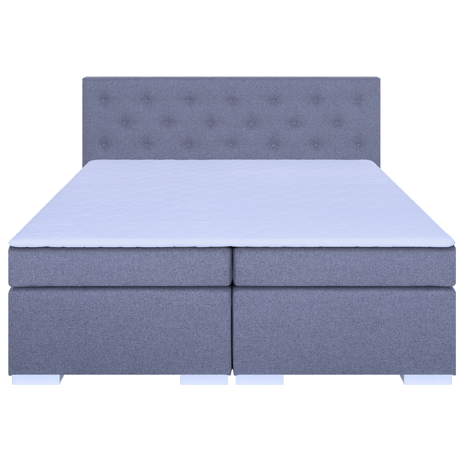Boxspringbett - hellgrau - Webstoff - H3 - 180x200 cm