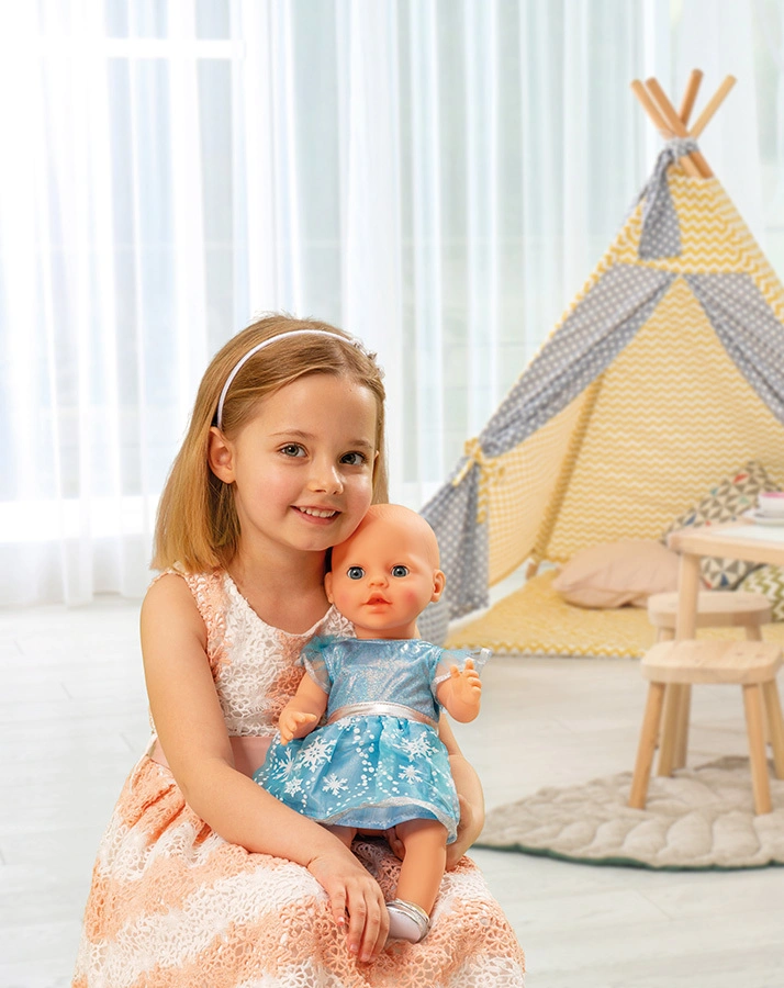 Puppenkleidung KLEID EIS-PRINZESSIN (35-45cm) in blau