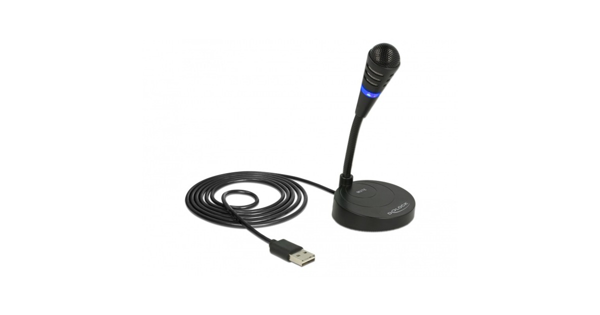 DeLOCKUSB Microfoon  (Zwart, Plug & Play)