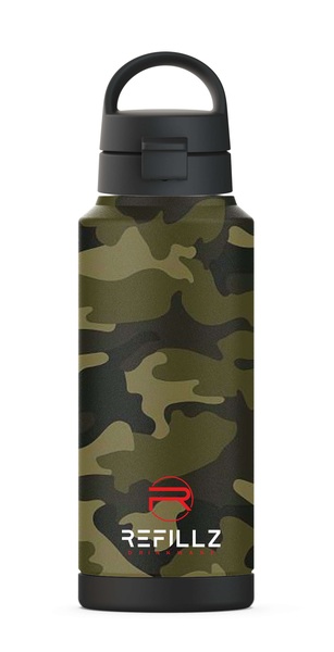 Gourde camouflage Refillz vert urbain/noir