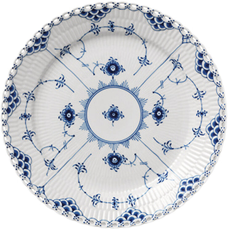 Royal Copenhagen MUSSEL HELBLONDE TALLERKEN25CM Blå & hvid