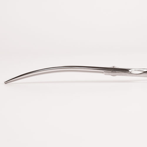 Tesoura curva Moon com micro-serrilhas de 18 cm