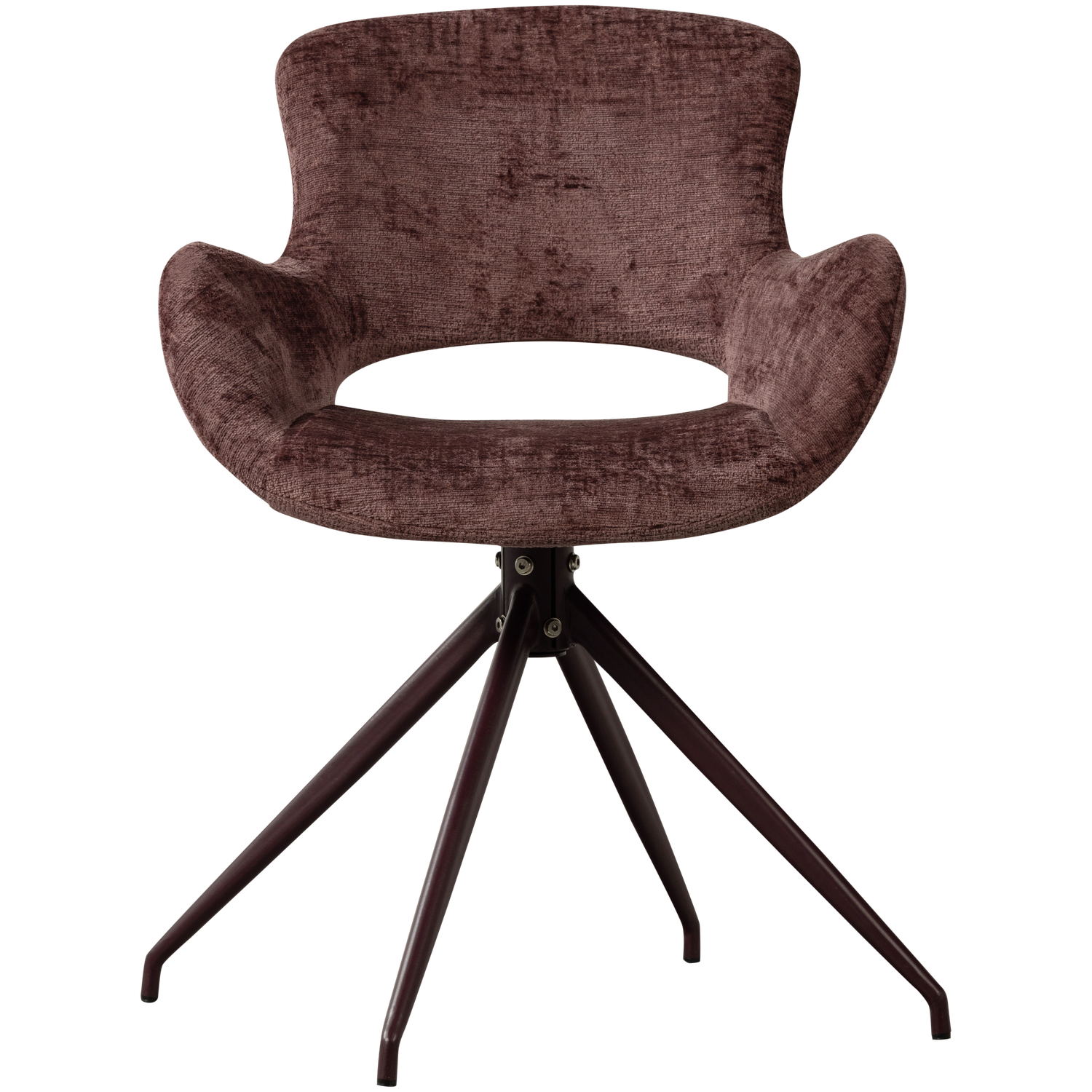 WOOOD Eliva Eetkamerstoel - Structure Velvet - Paars