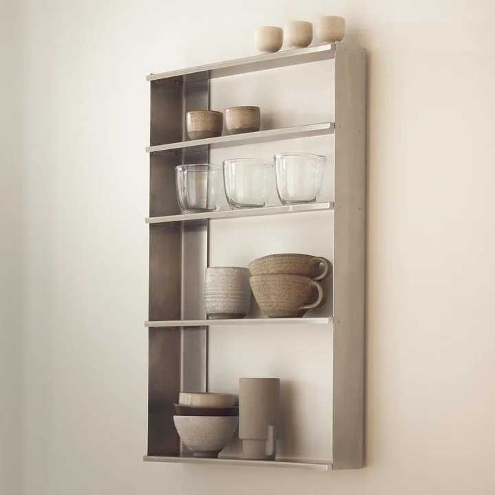 Form & Refine - Taper Wandregal, 40 x 65 cm, Edelstahl