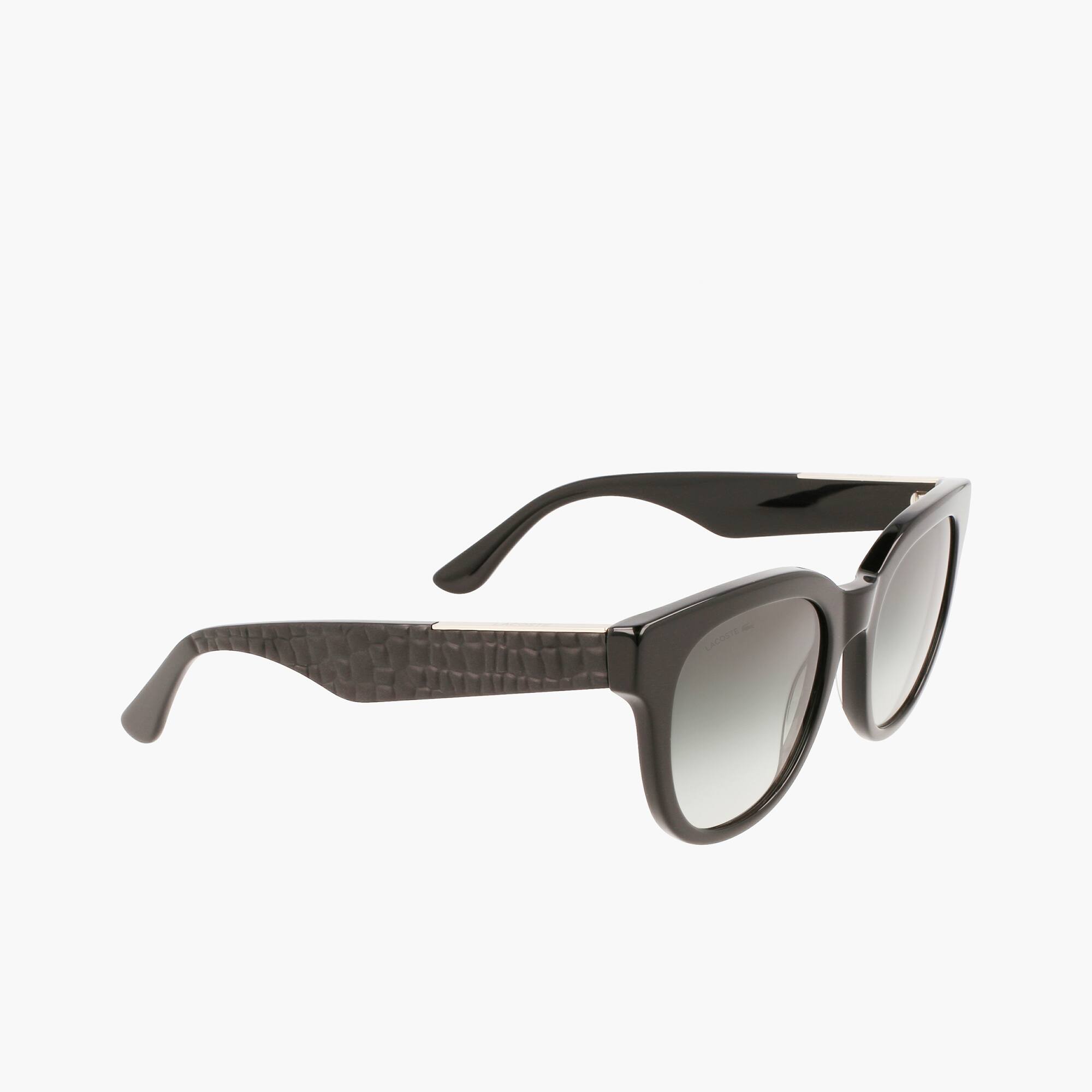 Damen Sonnenbrille oval aus Acetat mit Croco-Haut Sonnenbrillen - Schwarz - Lacoste - Damen