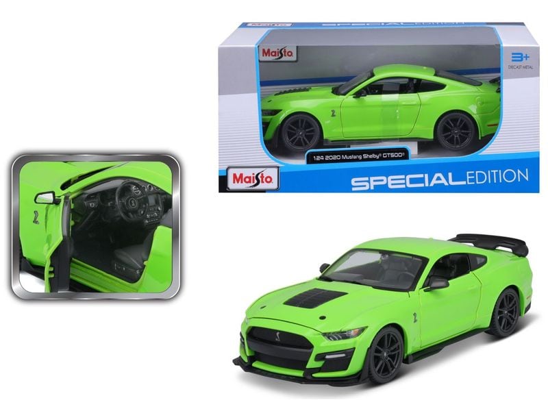 Maisto Sportwagen Ford Mustang Shelby GT500 2020 1:24, Grün Sammlermodell im Massstab 1:24