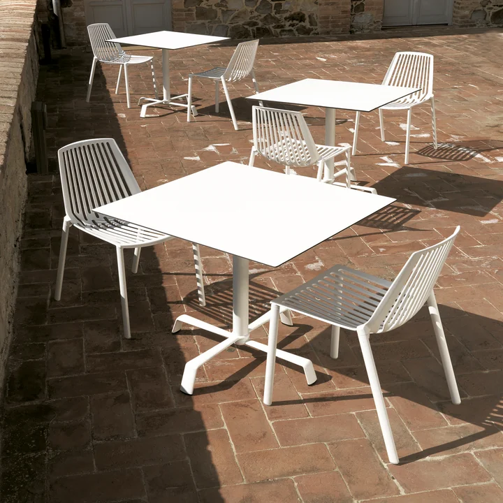 Fast - Tonik Tisch 70 x 70 cm, Gestell Elica, weiss