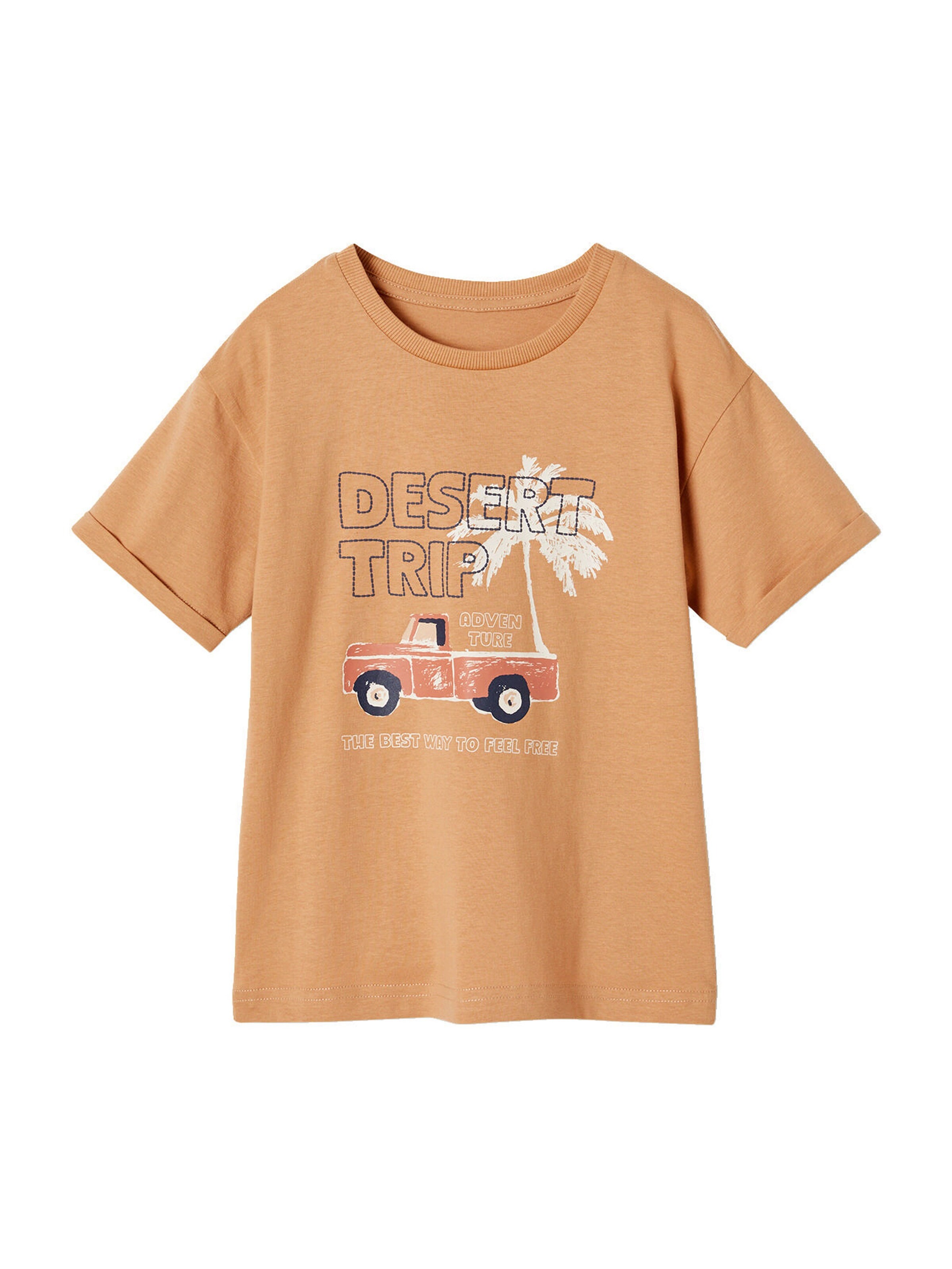 Vertbaudet Jungen T-Shirt mit Pick-up und Recycling-Baumwolle cappuccino