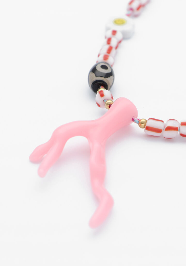 roze bonnie studios sieraad pendant party pink necklace
