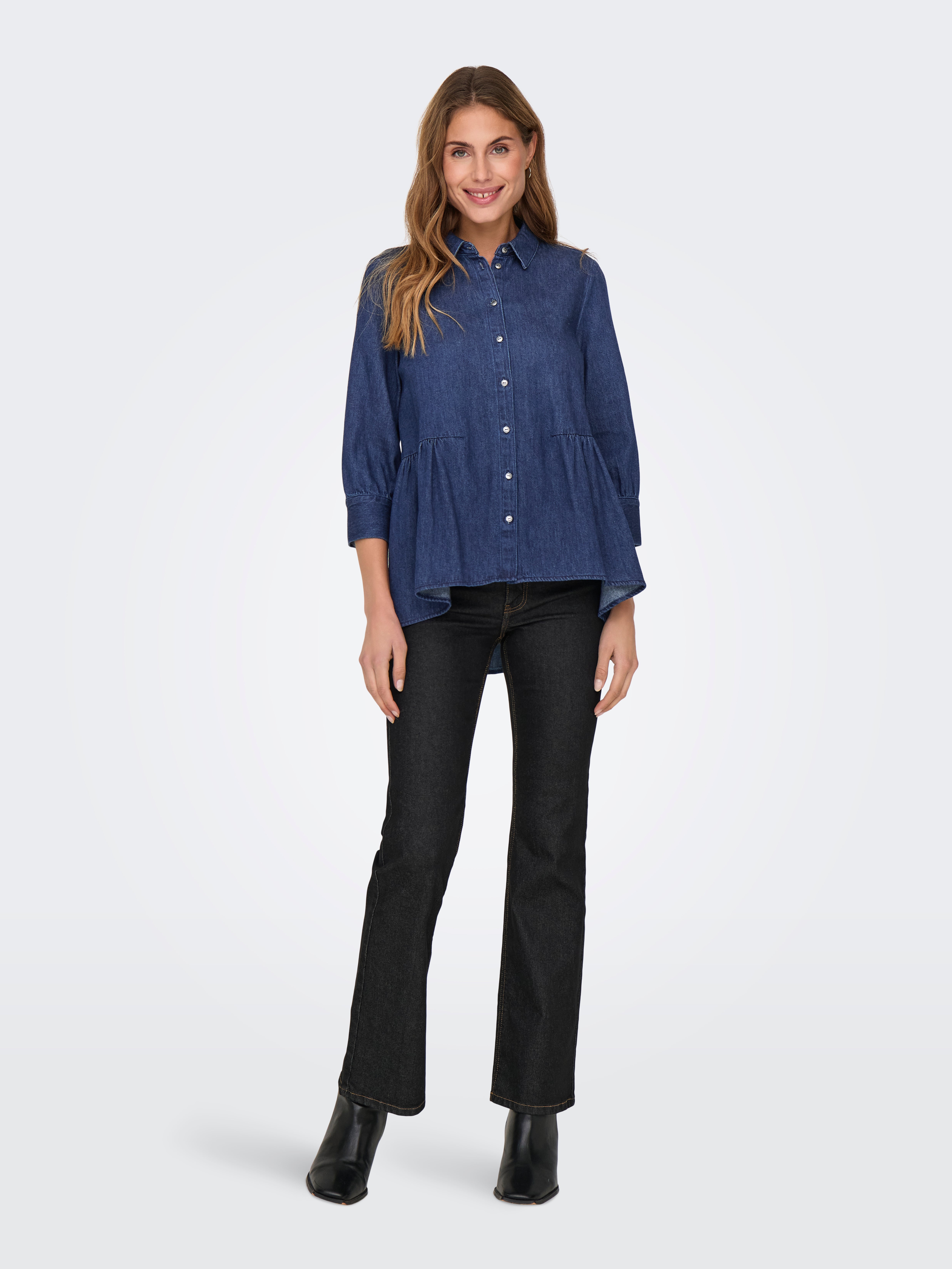 ONLMARY Jeanshemd Dark Blue Denim