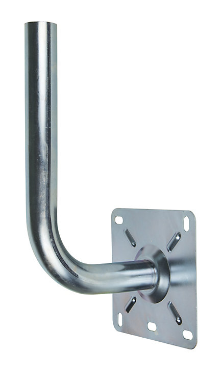 Poteau d'antenne avec base - Forme L, ø40 mm, décalage de 18 cm