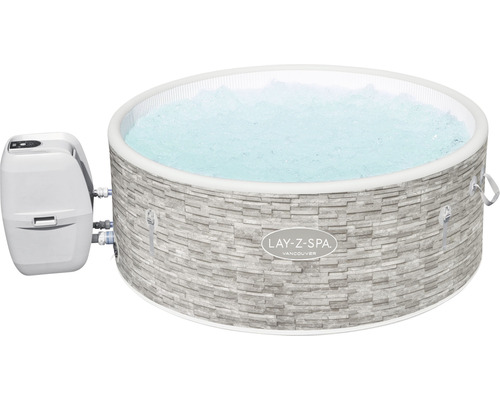 Bestway® LAY-Z-SPA® Vancouver AirJet Plus™ opblaasbare hottub met 140 luchtjets, geïntegreerd verwarmingssysteem, multifunctionele pomp en app-bediening, grijs
