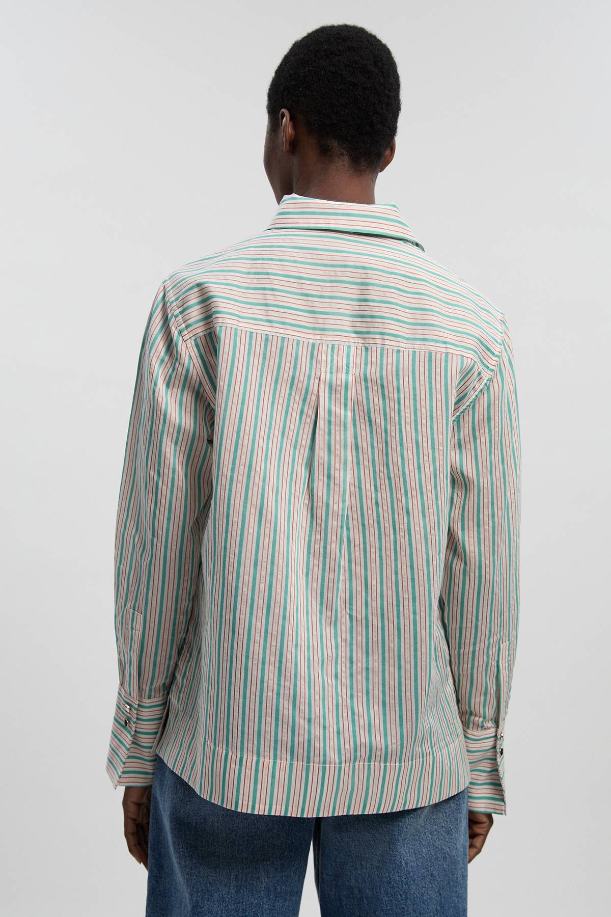 KarenMillen Chemise Tissée À Plastron Rayé En Popeline